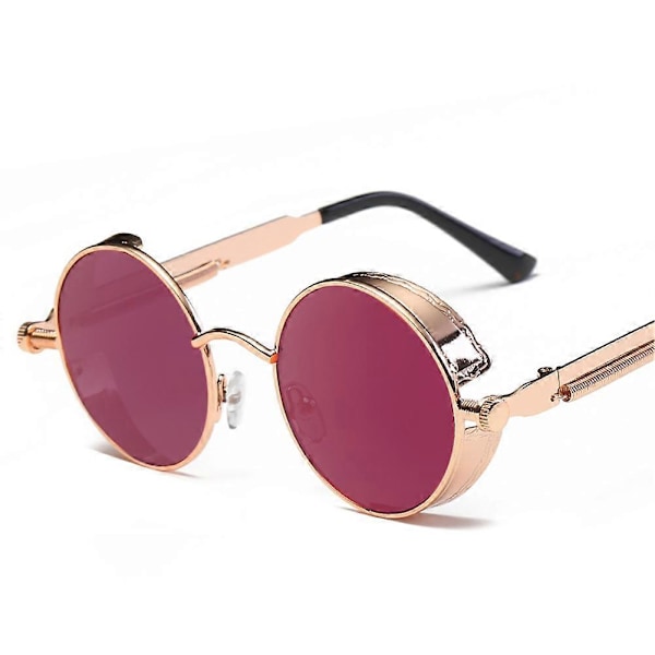 Retro Pyöreät Polarisoidut Aurinkolasit Miehille Naisille Vintage Goottilaiset Steampunk-lasit purple purple