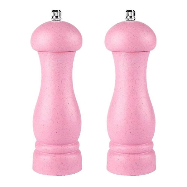 Salt- och pepparkvarn i ek av hög kvalitet, justerbar grovlek och påfyllningsbar pink box