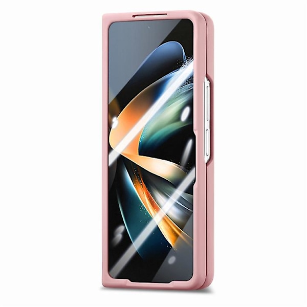 Til Samsung Galaxy Z Fold4 Integreret Film Retro Skin Følelse Fold Læder Mobiltelefon Etui Pink
