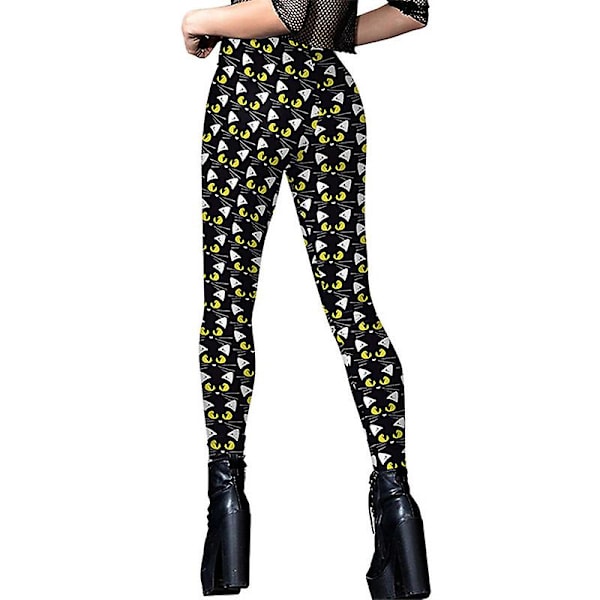 Dame Halloween Crossover Leggings Højtaljede Bløde Trykte Strømper COLOR 4 L