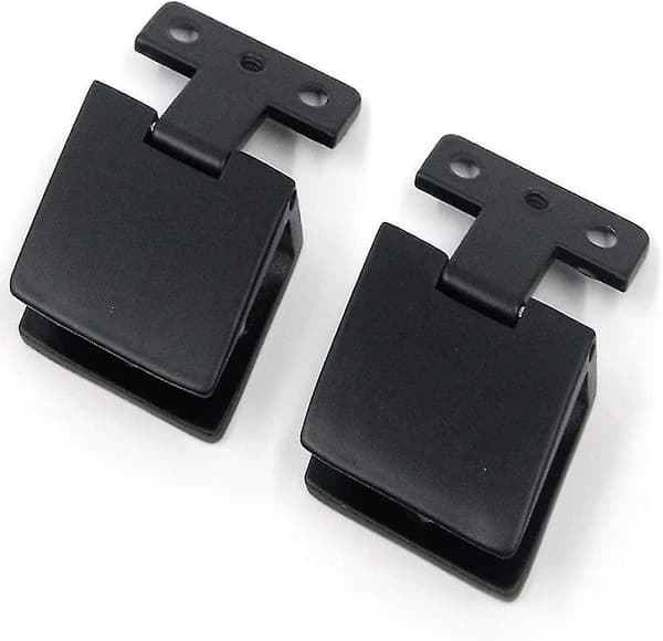 2 x Glaskabinethængsler i Zink Legering, Fastgørelse, Glasdør til 5-7mm Glas (Sort)