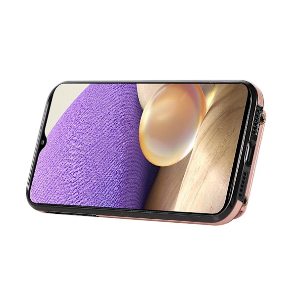 Samsung Galaxy A33 5g Fodral TPU+PU Läder Kortficka Stativ Baksida Pink