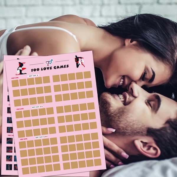 2-pack Love Games skraplotter för par, 100 utmaningsskraplotter som gåvor