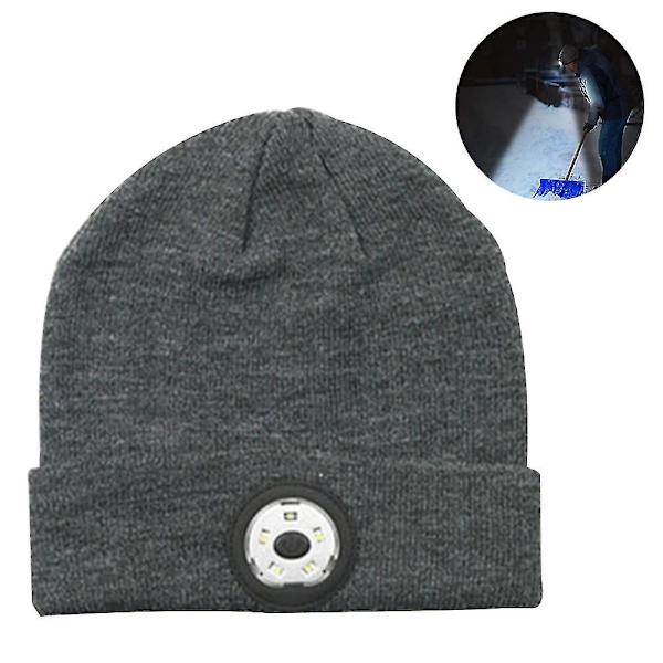 Bluetooth Beanie Hat med Lys, Opgraderet Musikalsk Strikket Hat med Høretelefoner Dark Grey