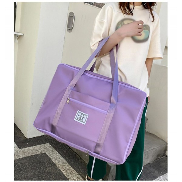 Portable Open End Travel Luggage Baggage Storage Bag Carry Bag Oxford Cloth Large Capacity Purple