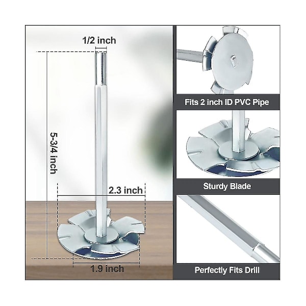 2 tums PVC-rörbeslagssparare, 1/2 tums snabbkraftborr, bitsbesparare inuti