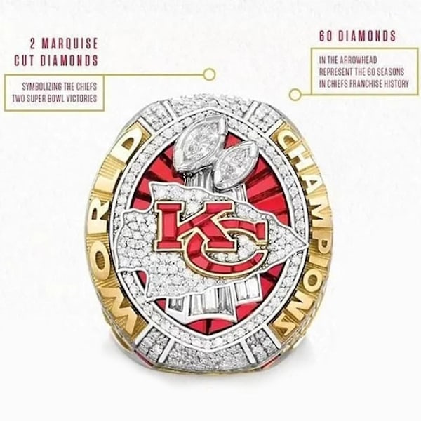 Alloy Ring Mænd Kansas City Chiefs Ring Mahomes Patrick Super Bowl Replica Ring Med Æske Size 14