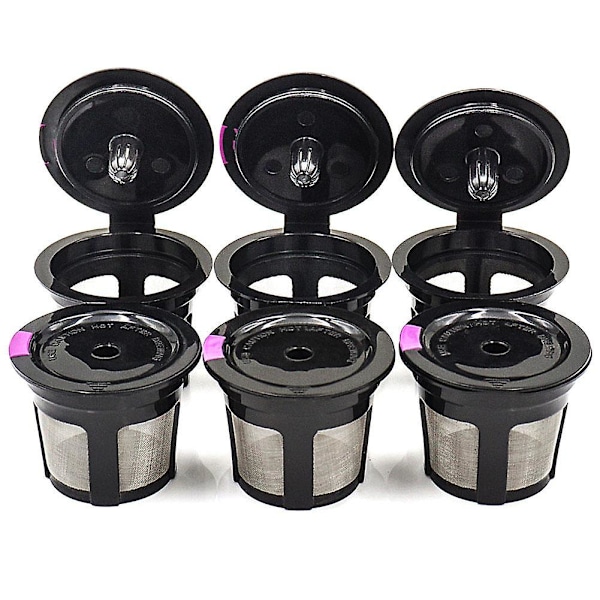 6 kpl uudelleenkäytettävää täytettävää K-Cup kahvisuodatinpod Keurig K50 K55 kahvinkeittimeen Purple