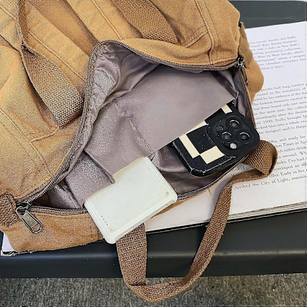 Rygsæk til kvinder Canvas Vintage Taske Casual Rejse Dagrygsæk, Kvinders Mode Rygsække Æstetiske Punge (Grøn) Green