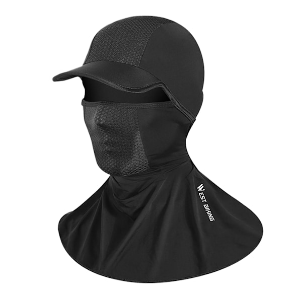 Cykelbandana med fuld dækning, anti-UV med skygge, sommercykelhue, solbeskyttelse, sportshat til udendørs brug Black