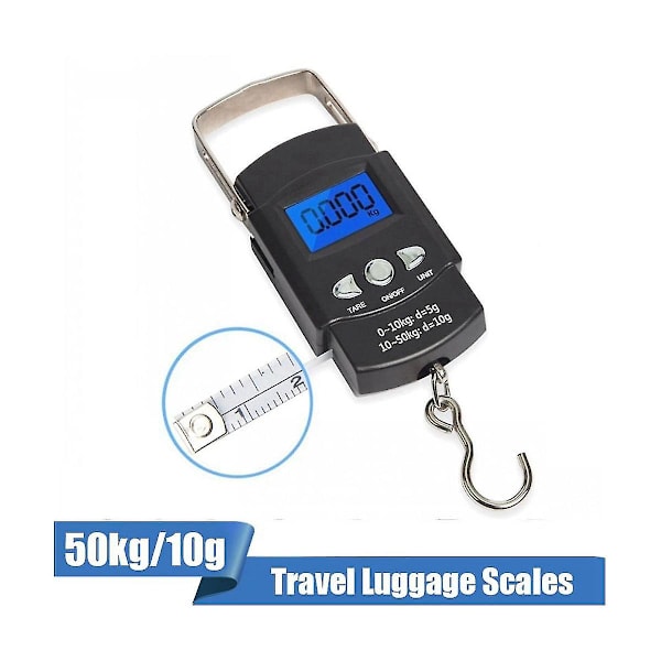 1 st 50 kg Resevåg Digital Fiskevåg Med Linjal Hög Precision Fiskevåg Inget Batteri