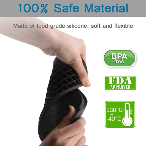 Silikone mini-isterningbakker 3-pak, Bpa-fri, fleksible stabelbare og holdbare bløde formopbevaringsbeholdere