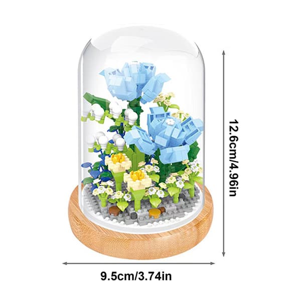 DIY Buket Samlet Granulær Byggeklodsmodel Botanisk Legetøj Pigegave, 100% Ny multicolor