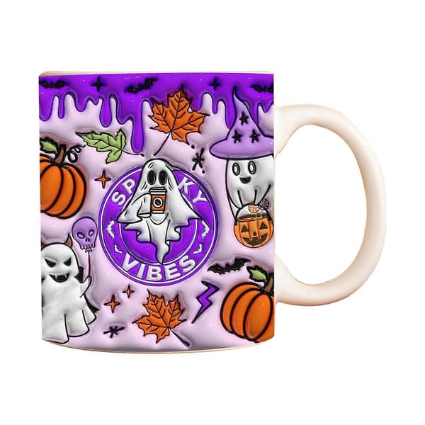 Ny läskig Halloween-kaffemugg Vattenmugg Halloween Pumpa C