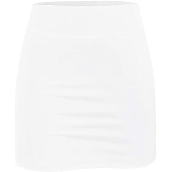 Women's Running Shorts with Lining 2 in 1 Sports Shorts with Pockets Sportswear, White-L White L