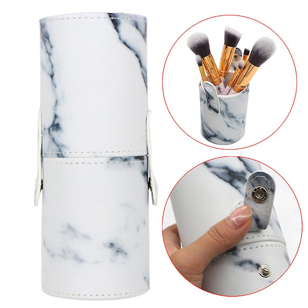 Læder Kosmetik Kop Etui Makeup Pen Holder Tom Opbevaringsboks Organizer