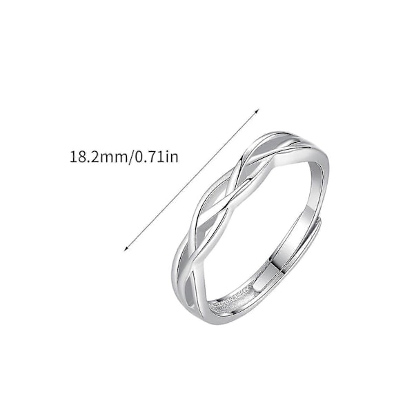 Herrring Minimalistisk Vild Sammanflätad Fingerring Herr Singel-hip Hip Tail Ring Silverpläterad Öppen Ring