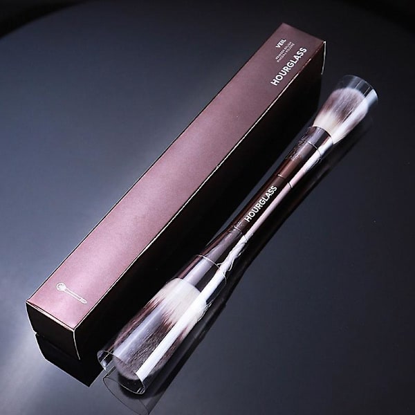 1 stk. HG Pro Makeup-børster Pudderkontur Blusher Make up-børste Højlys Bronzer udsøgt Professionelt metalhåndtag med æske 2 end Powder