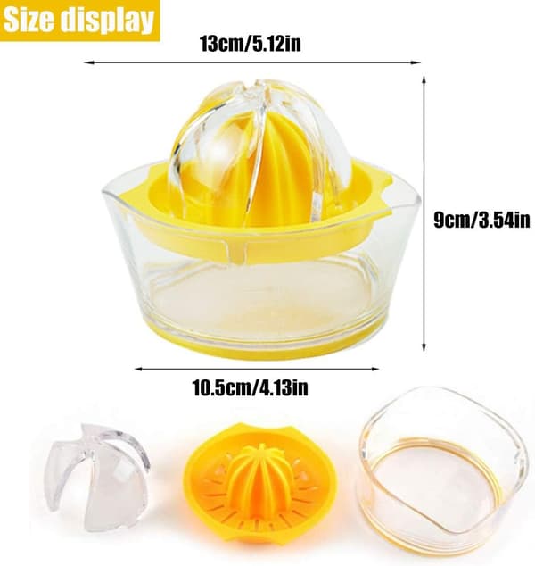 Liten citruspress i plast, manuell fruktpress, saftpress för hand, apelsinpress, diskmaskinsäker, robust och hållbar