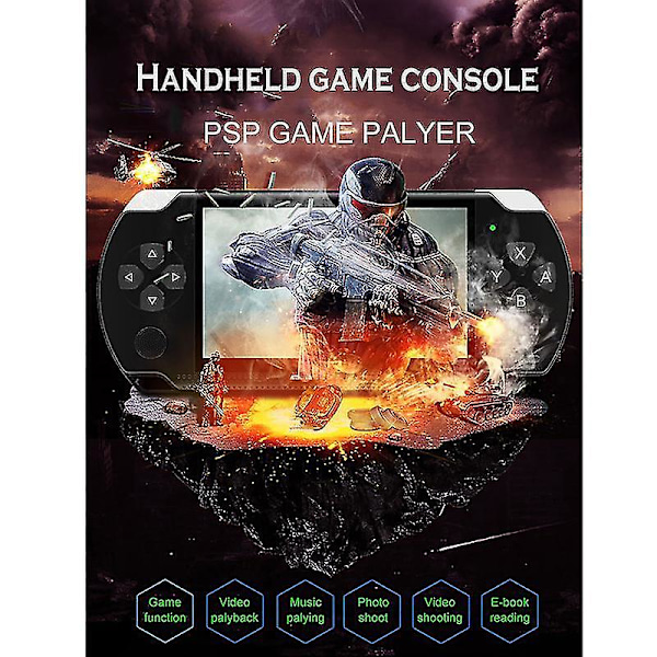 X6 4,3 Tums Handhållen Spelkonsol 10000 Spel 32bit 8gb För Psp Spel/video/(bl