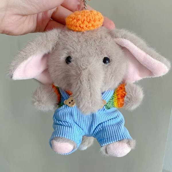 Söt och bedårande grå elefant plyschväska hänge Strap pants gray elephant