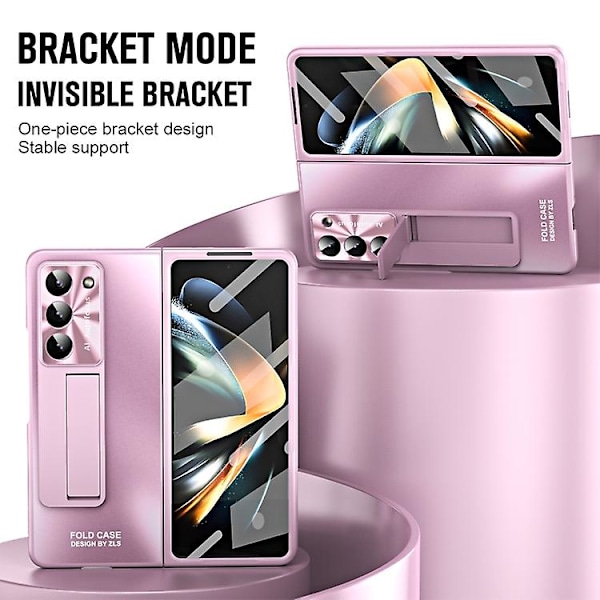 Samsung Galaxy Z Fold5 5g -integroitu Ag Matte -taittuva matkapuhelinkotelo kynälokerolla Pink