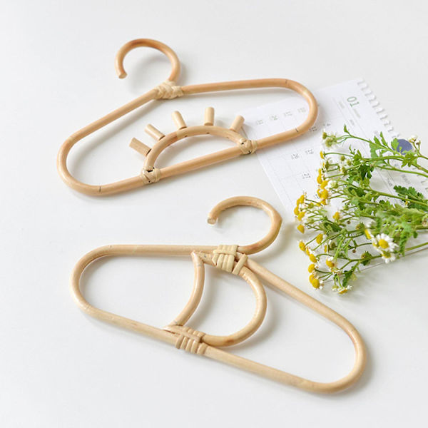 Børnehængere Regnbue Måne Sol Design Skridsikker Rattan Tørklæde Beklædningsophæng til Skab 3