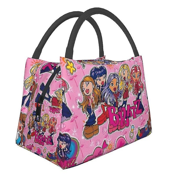 Bratz Doll Insulated Lunch Bag For Women Portable Cartoon Tv Movie Cooler Thermal Lunch Box Beach Camping Travel