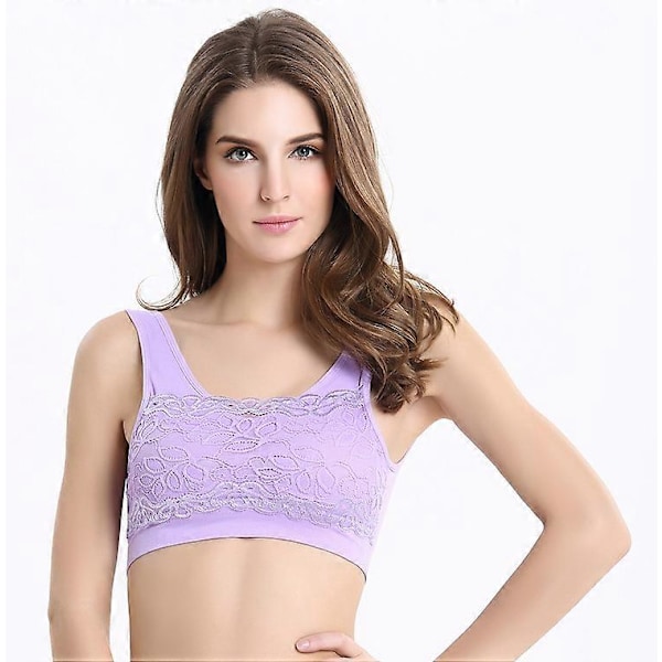 Naisten Pitsi Genie Rintaliivi Langaton Urheilualusvaatteet Hengittävä Seksikäs Iskunvaimennus Bralette Fitness Jooga 6 Color XL