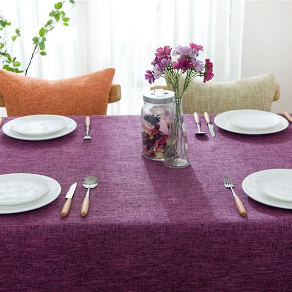 Bomullslinneduk Rektangulär Matsalsduk Duköverdrag Heminredning Purple 110x110cm