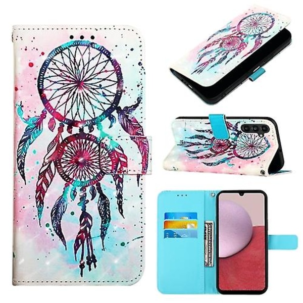 For Samsung Galaxy A05s 3D Maleri Vandret Flip Læder Mobiltelefon Etui Color Drop Wind Chimes