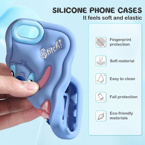 Passar till Iphone 8/7/6s/6/se 2022/se 2020 Telefonfodral Cartoon 3d Karaktärsdesign Telefonfodral för Tonåringar Cool Silikon Mjukt Skyddsfodral, Blå