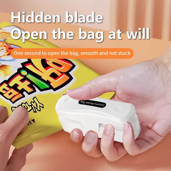 USB-lading bærbar mini forseglingsmaskin åpnings- og forseglingsmaskin laminator liten snackforsegling