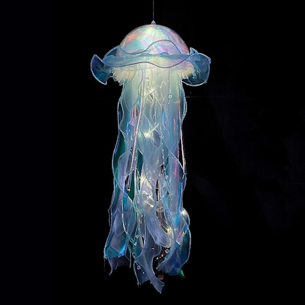 4 kpl meduusan muotoinen lamppu luova meduusa kattokruunu LED FantJellyfish lamppu hehkuva meduusa riipus muoti lamppu huoneen sisustus teema ravintola sisustus tunnelma sisustus lamppu Finished Blue Jellyfish