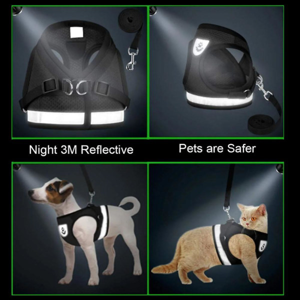Solid Color Pet Traction Chest Strap Reflective Breathable Mesh Chest Strap