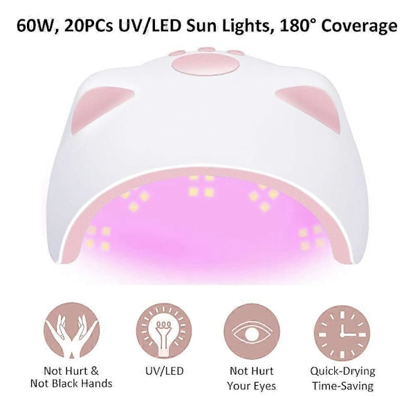 60W LED UV Nagelljus för Gellack med 3 Timrar