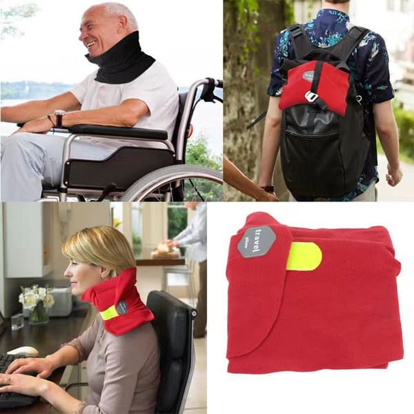 Resepillow, sov-kudde, nackkudde, huvudkudde, svart