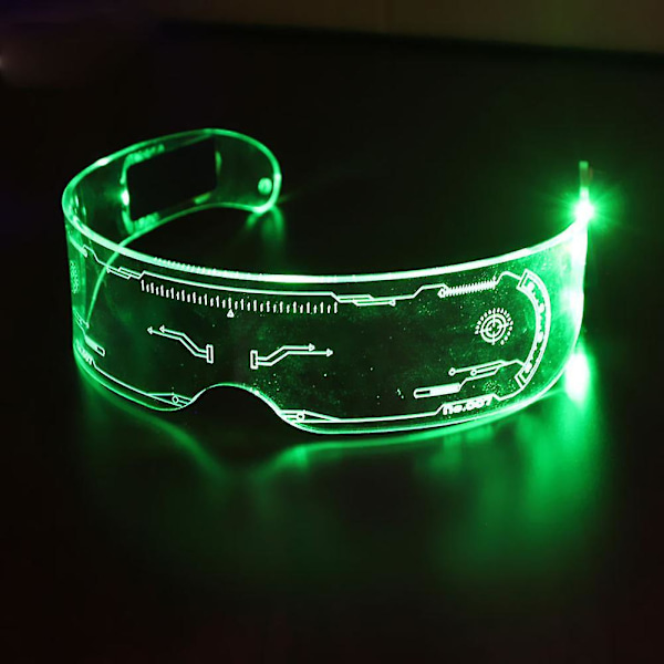 1/2/4 stk. Lysende Farvebriller Led Briller El Wire Neon Lys Visir green light