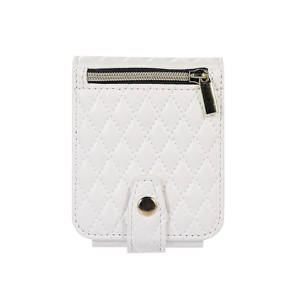Crossbody-fodral i läder med diamantmönster för Samsung Galaxy Z Flip5 White