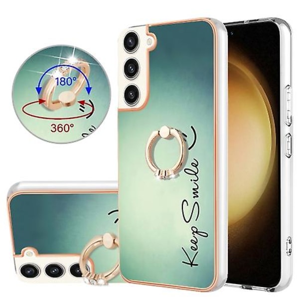 Samsung Galaxy S22+ 5g:lle sähköpinnoitettu, kaksipuolinen Imd-matkapuhelinkotelo rengaspidikkeellä Smile