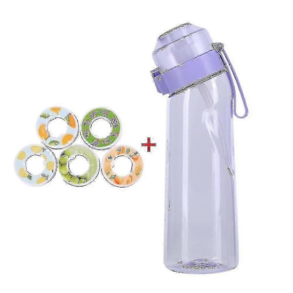 Smagstils Vandflaske Med 7 Smagspods Air Water Up Flaske Frostmat Sort 650ml Air Starter Up Sæt Vandkop Til Camping Sport Kr L China