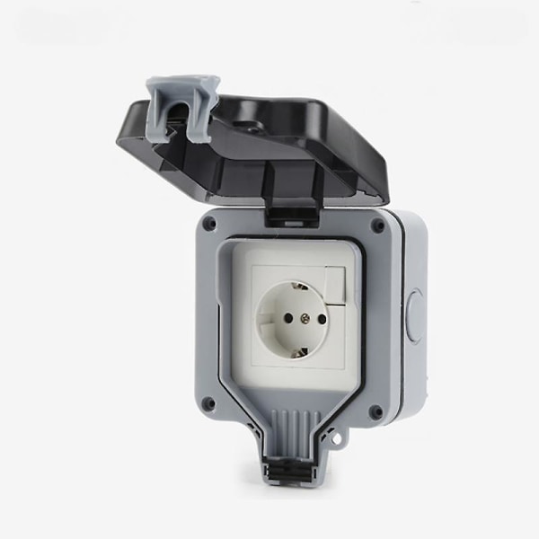 Ip66 Waterproof Socket With Switch And Waterproof Junction Box, Outdoor Dustproof Wall Mounted Electrical Socket For Kitchen, Bathroom, Garage, Swimmi