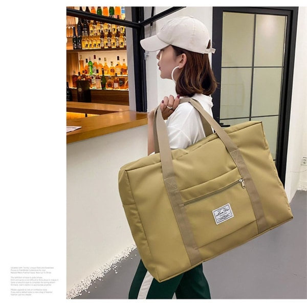 Large Capacity Hand Luggage, Short Distance Travel Bag, Storage Bag, Packable Luggage Gym Bag For Women And Men Khaki