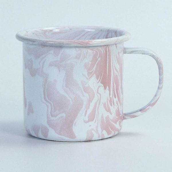 Camping Emalje Tin Metall Kanne Kaffe Te Retro Kopp Utendørs Reise Drikking Hjem Pink 8cm