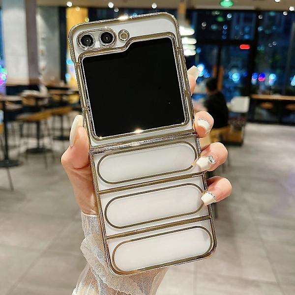 Samsung Galaxy Z Flip5:lle tarkoitettu sähköpinnoitettu Tpu-suojakuori Gold