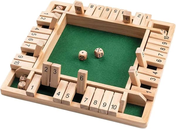 Shut The Box Brettspill Treleker 4 Spillere Terning Brettspill