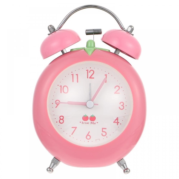 Creative Cartoon Tomato Alarm Clock, Vegetable Designed Alarm Clock, Practical Household Clock, Children's Cartoon Clock - Pink
