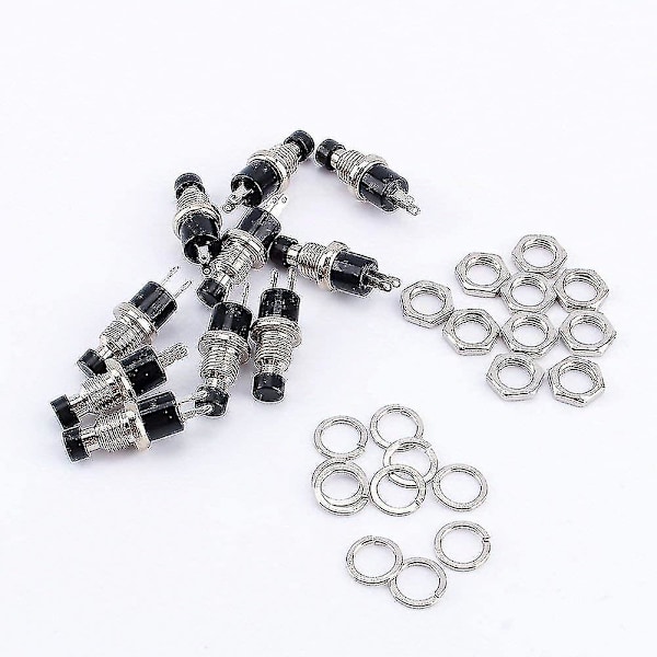 10 stk. Mini Toggle Switch Bil Tænd/Sluk Sort Switch Momentary Button