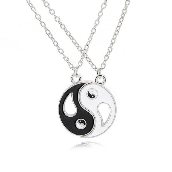 Yinyang Bff Par Halskæde Kæde til Kvinder Mænd Personlig Matchende Puslespil Diagrammer Bedste Ven Halskæder Gaver til Kæreste Valentinsdag Tai Chi [3]