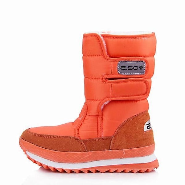 Damskor Vinterstövlar Snöskor Kvinnor Platta Vattentäta Halksäkra Damskor Flera Färger Femininas De Inverno Mujer Botas Orange 42